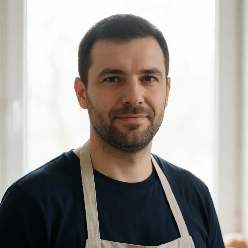 Портрет на Деян Рачев, тестени изделия, ламинирано тесто